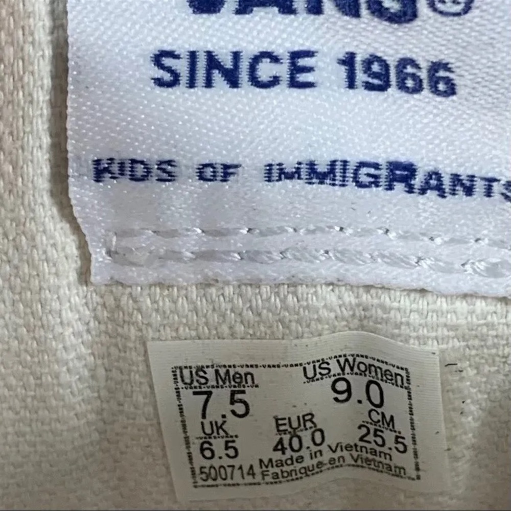New Kids Of Immigrants Vans Old Skool 36 DX White Bandana Shoes W 9 / M 7.5 - Picture 4 of 5